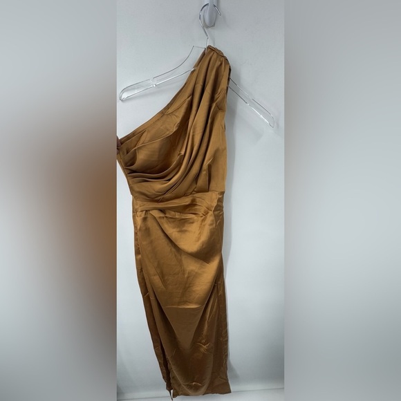 PETAL & PUP NADIA ONE SHOULDER MAXI DRESS - BRONZE SIZE 2 B1566 - Picture 7 of 7